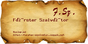 Fürster Szalvátor névjegykártya